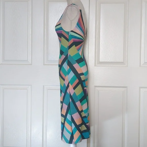 Mara Hoffman Prism V Back Geometric Patterned Midi Dress - Picture 7 of 10